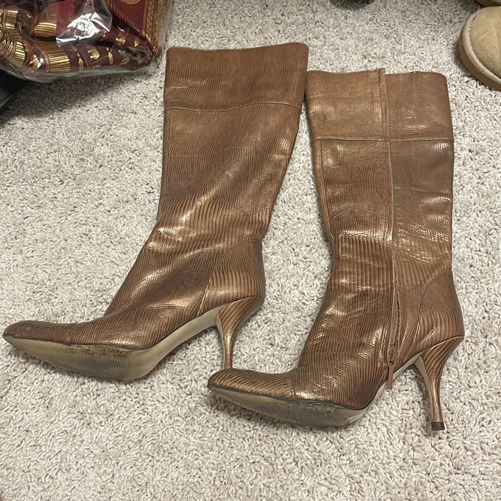 Bronze-Brown Zara boots; size 37